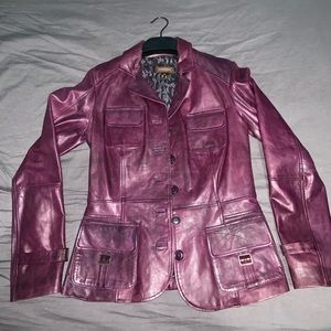 Purple Danier leather jacket